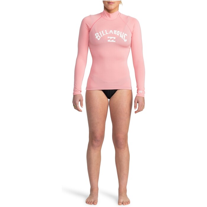 2024 Billabong Mujer Chaleco De Licra De Manga Larga Tropic Surf EBJWR03020 - Flamingo